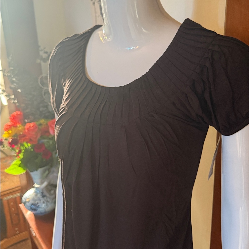 NWT Style&Co size small Elegant Brown Pleated Women's Top